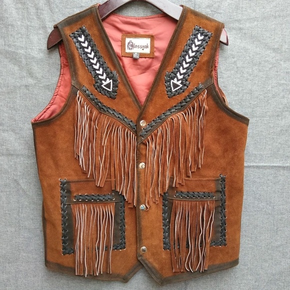 Classyak Other - Classyak Western Leather Vest Fringed & Beads work